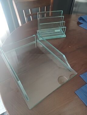 Glass Desk Letter Tray And Organizer